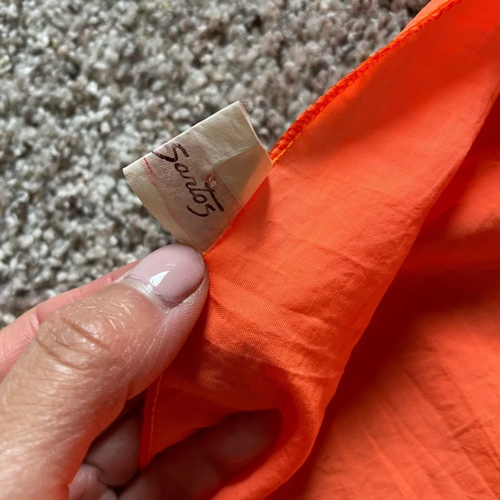 Zeza Sartos Fluorescent Orange Ruffle Swim Suit Skirt Cover Up